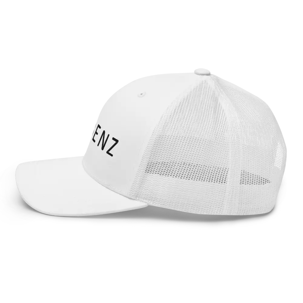 R-benz White Trucker Cap